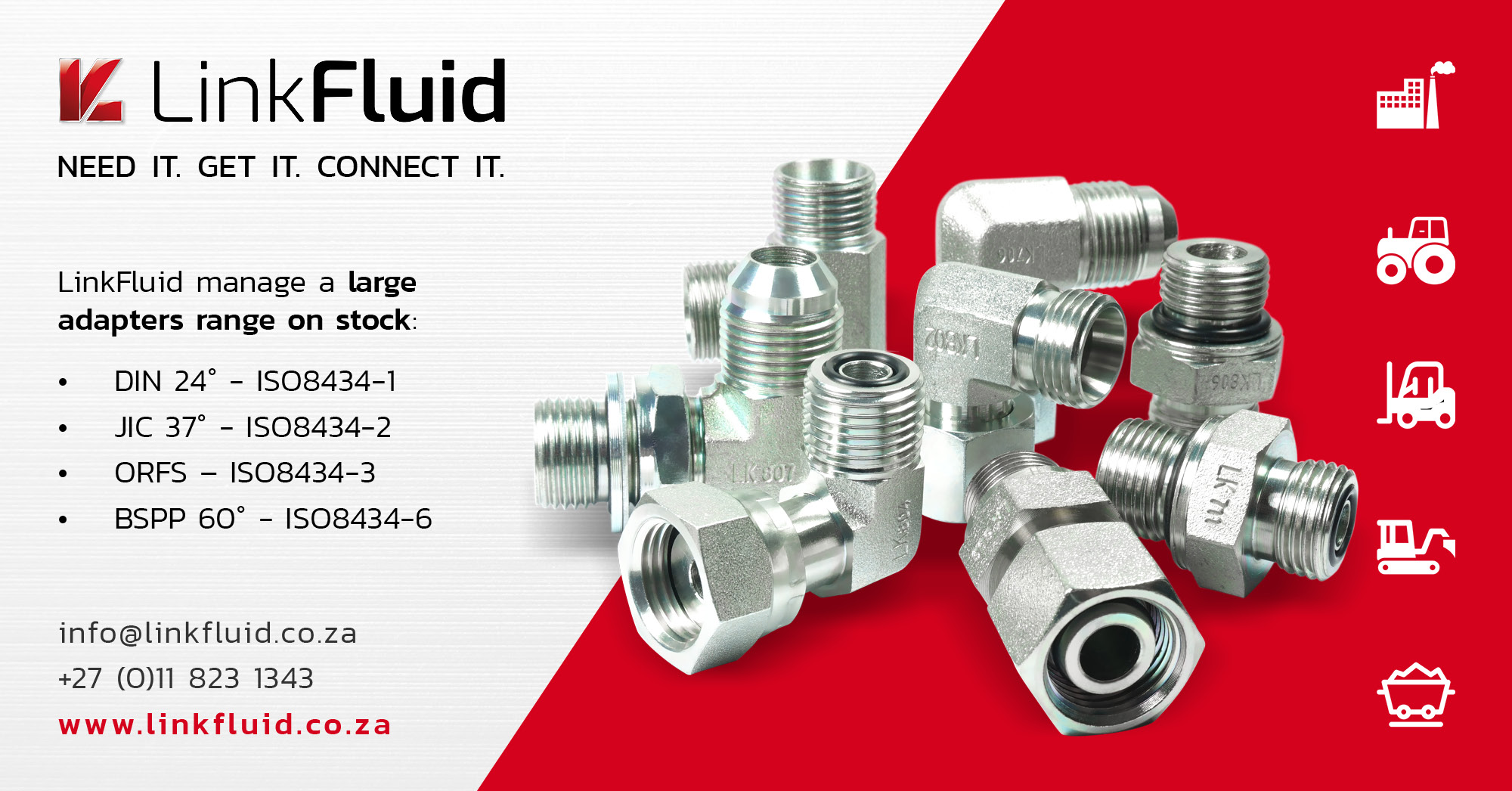LinkFluid manage a large adapters range on stock
